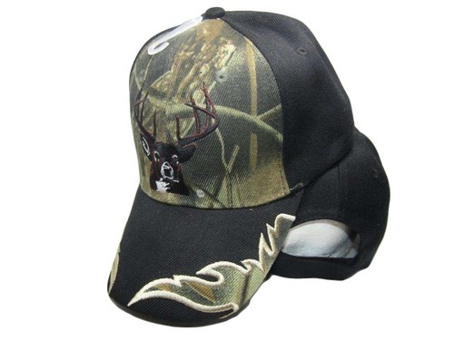 Deer Buck Head Antlers Hunter Camo Bill 