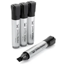 Mr. Pen- Jumbo Permanent Markers, 4 Pack, Chisel Tip, Black Markers Permanent