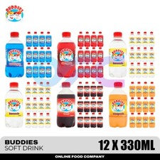 Buddies Fizzy Pop Carbonated Soft Drinks 12 x 330ml Bottles  | Soda Beverage
