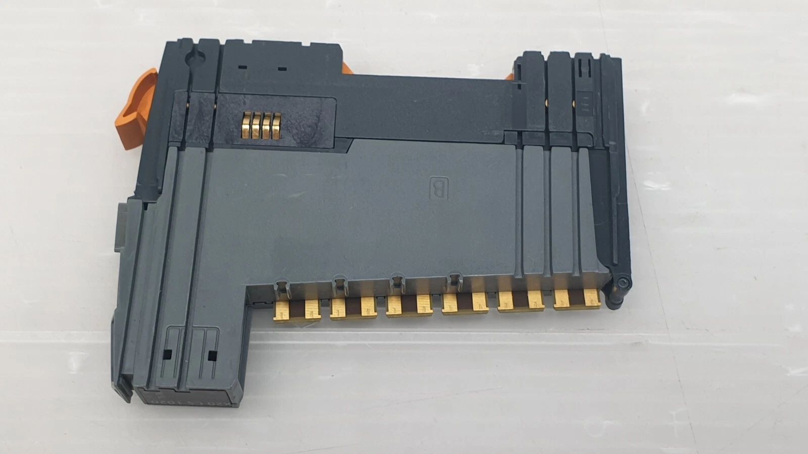 Other side of the B&R X20CS1020 and X20BM11 with gold bus contacts