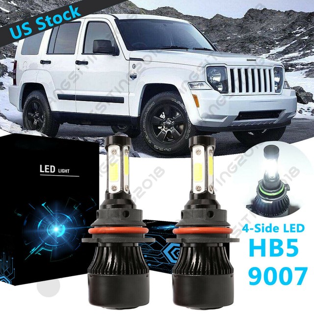 4Side 9007 HB5 LED Headlight Bulb High/Low Beam 6000K For Jeep Liberty