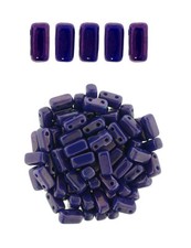 50 CzechMates Brick Indigo Vega 2 Hole Two Hole Glass Beads 3x6mm