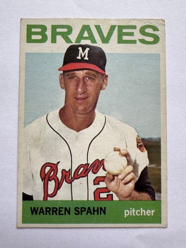 1964 Topps #400 HOFer Warren Spahn Milwaukee Braves (Nice Eye Appeal)