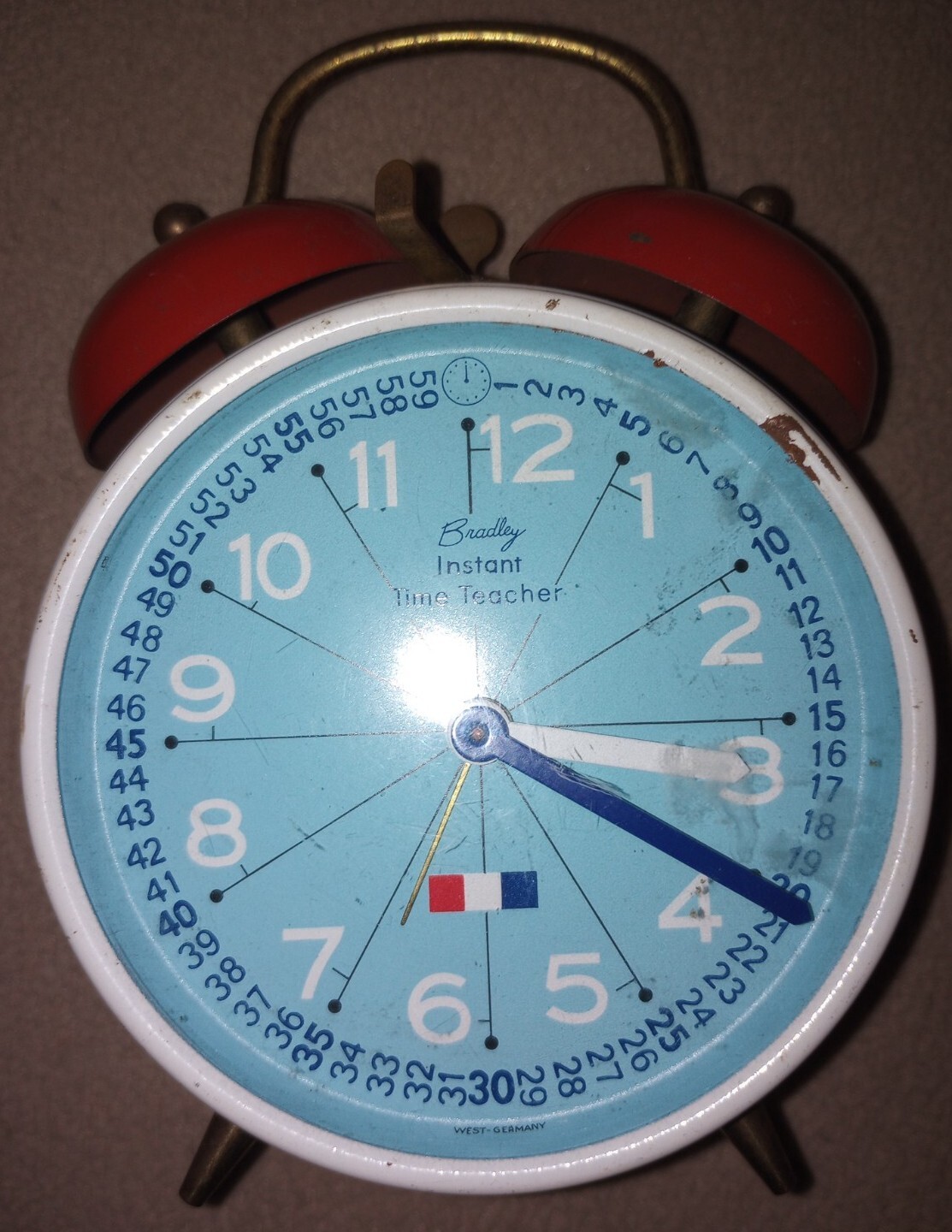 Vintage Bradley Alarm Clock Germany Instant Time Teacher WORKS eBay
