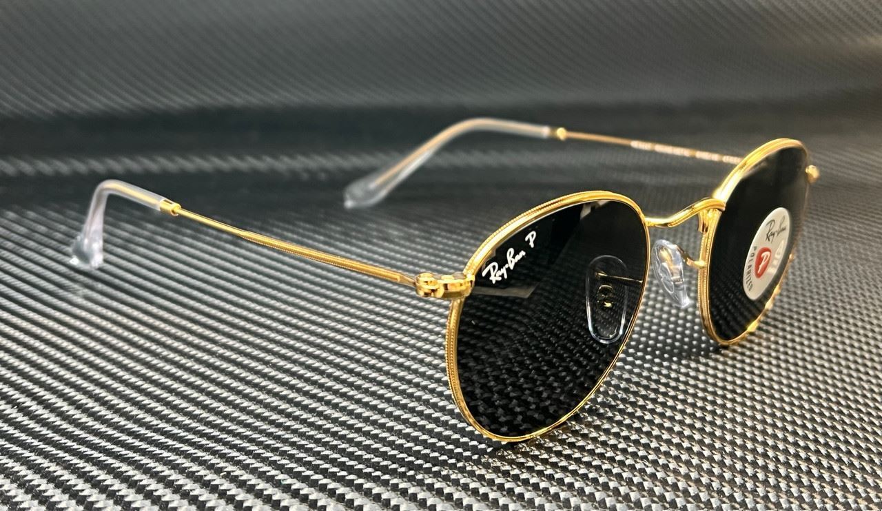 RAY BAN RB3447 919648 Gold Grey Polarized Round 50 mm Men's Sunglasses