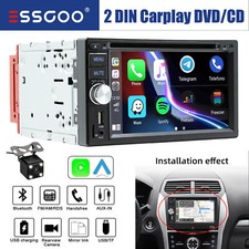 Double 2Din 6" Radio Car Stereo with CD/DVD Player, Apple CarPlay  Android Auto