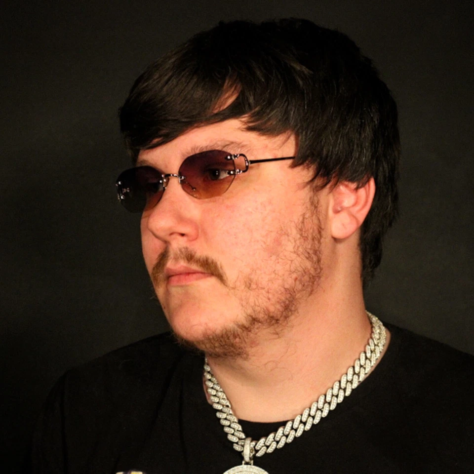 Gafas de sol sin montura Hip Hop con montura plateada de tinte degradado gris y tostado de lujo para hombre Foto 3 de 4