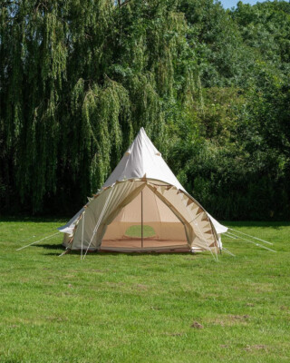 Bell Tent, PVC Groundsheet zipped on canopy 100% cotton canvas never  used UK