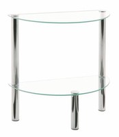Haku Beistelltisch Aus Verchromtem Stahlrohr Und Sicherheitsklarglas