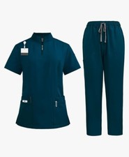 niaahinn Scrub for Women -Stretch Collar Neck Scrub Top Yogga Cargo Pants, Yog