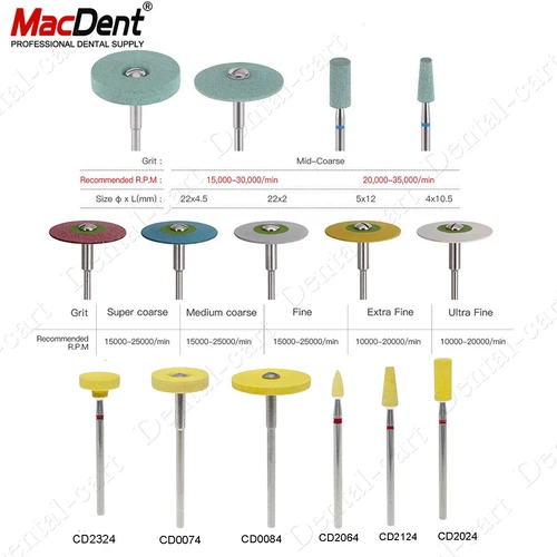 Dental Rubber Diamond Polisher Wheel Disc /Zirconia Porcelain Polish Burs HP
