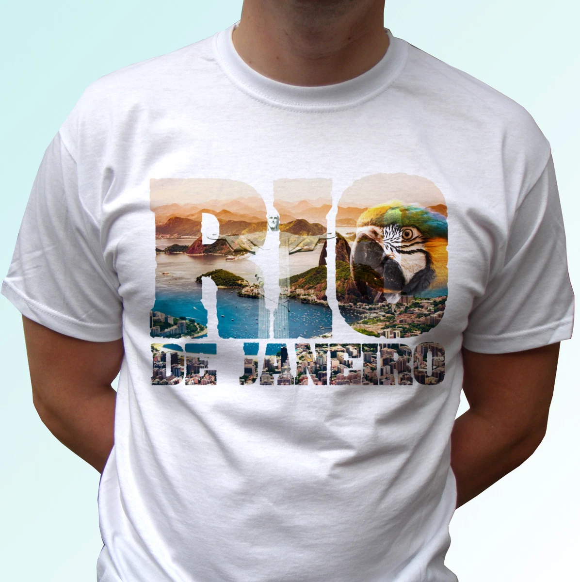 T shirt blanc RIO Rio De Janeiro T shirt Br sil Design Homme Femmes Enfants B