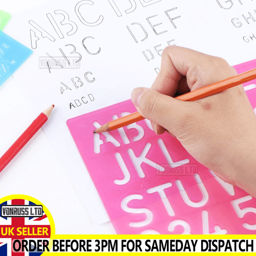 Letter Stencil Set Alphabet Letters Number Plastic Stencils Large Lettering big - Picture 1 of 5