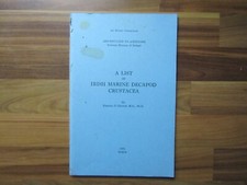 A list of Irish marine Decapod Crustacea by O Ceidigh - P/B Booklet 1963