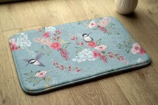 Bathroom Rug Anti-Slip Super Soft Absorbent - 90x60 cm - Flowers Birds
