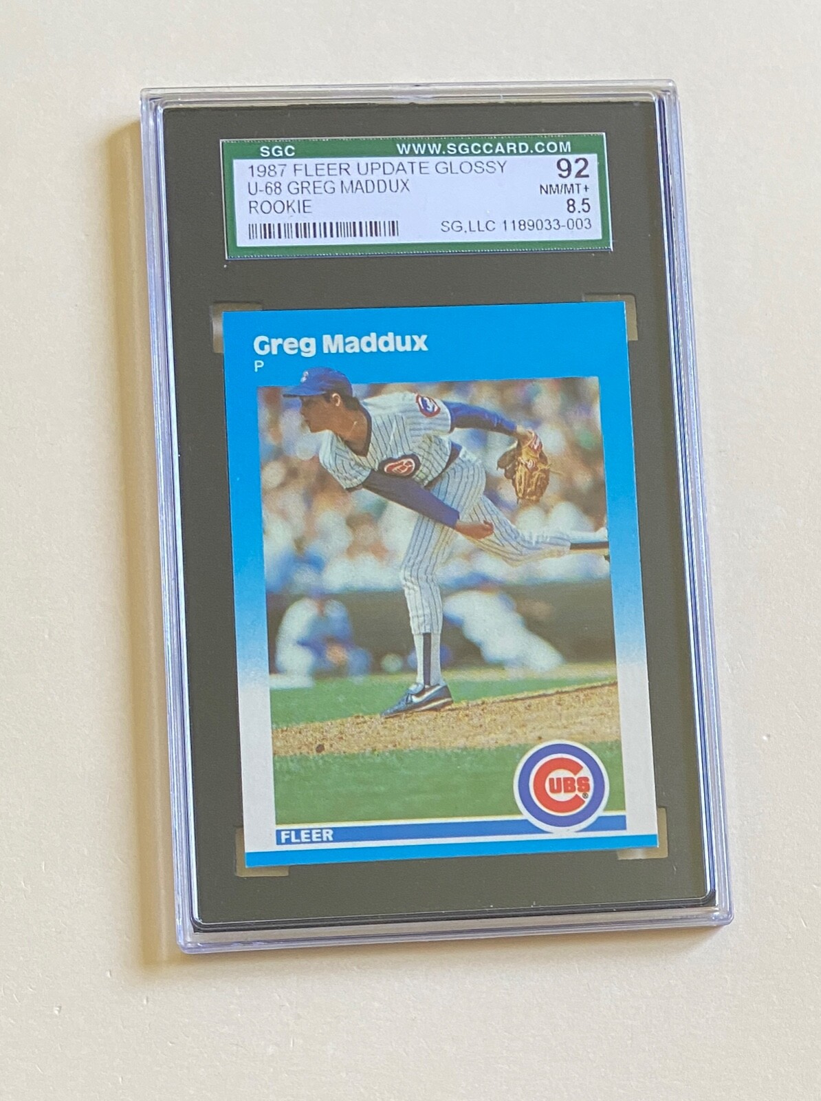 1987 Fleer Update Glossy #U68 Greg Maddux RC rookie SGC 8.5 #S1091
