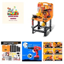 Kids Workbench - STEM Toy Tool Set with Realistic Tools and Electric Drill, 8...