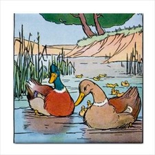 Mallard Ducks Pond Art Backsplash Decorative Border Ceramic Craft Tile