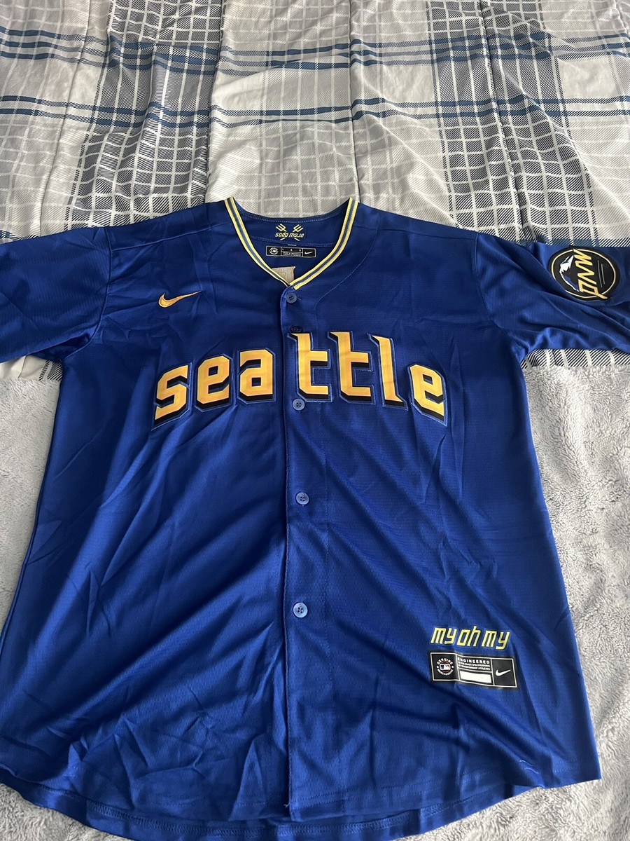 Jared Kelenic #10 Seattle Mariners City Connect Jersey Mens L Blue
