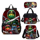 Ninjago Comics Kids School Backpack Insulated Lunch Bag Pen Case Shouder Bag Lot