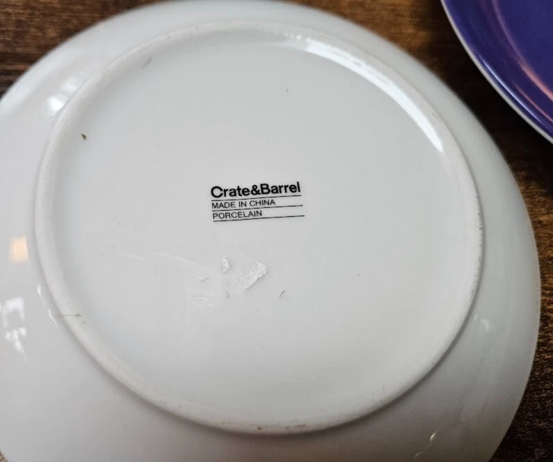 Набор из 4 ЯЩИКОВ и БОЧЕК фарфора салат/десерт/закуски тарелки фиолетовый 6,5" - Изображение 4 из 4