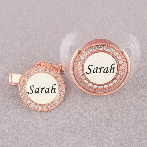 Luxury Rose Gold Pacifier Clips Orthodontic Soother BPA Free Silicone Nipples - Picture 18 of 27