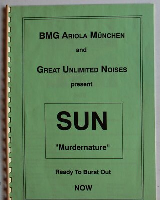Sun Murdernature Rare Spiralbound Presskit 1992 Grunge Memorabilia