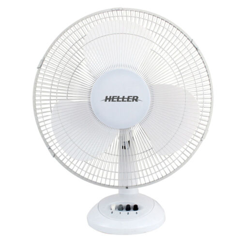 Heller HHDF30S White Desk Fan Air Cooler Cooling Tilt Oscillating 2 Speed 30cm - Picture 1 of 2