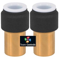 Radiator Valve 15mm x 10mm Push fit Black Speed Fit Reducer Straight x 2 (pair)