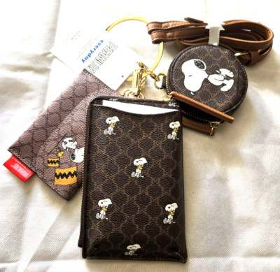 Snoopy Shimamura Collaboration Triple Multi Schultertasche Geldbörse Japan Li...