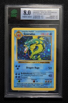 1999 BASE SET ~ SHADOWLESS GYARADOS ~ HOLO RARE #6/102 (WOTC): MNT