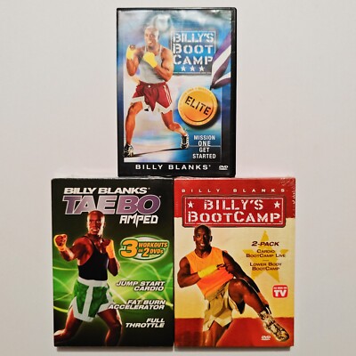Billy Blanks: Billy's Bootcamp Cardio & Taebo Amped DVD - LOT of 3 - [2 SEALED]