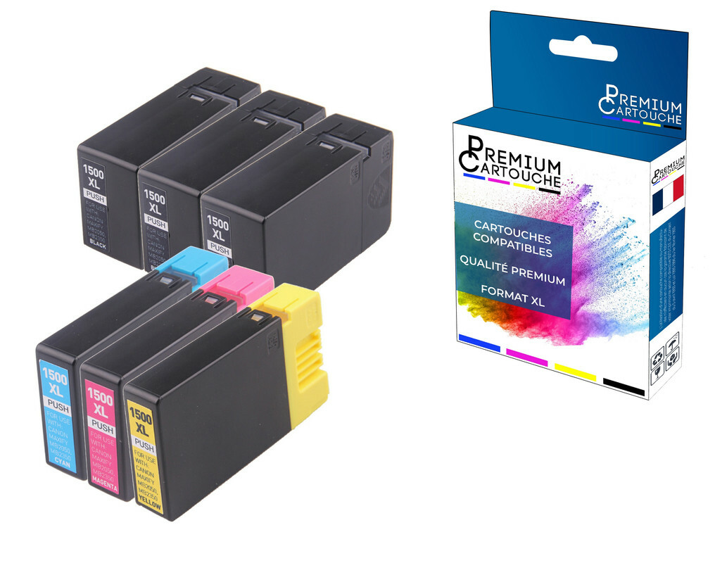 Cartouche compatible CANON 1500XL multipack 6 encres pour imprimante de bureau et maison