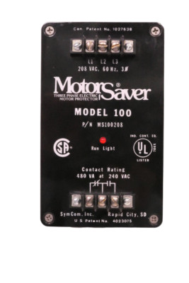 MOTOR SAVER Model 100 Protector Relay 480 VA at 240 VAC MS 100460