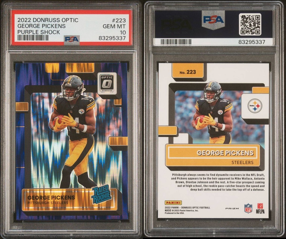 George Pickens #223 2022 Donruss Optic RC Purple Shock PSA 10 | eBay