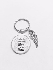 Memorial Keychain Husband My Guardian Angel Lives In Heaven Wing Sympathy Gift