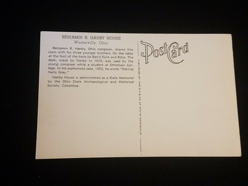 4 vintage Benjamin Hanby House post card Black and White UNUSED different rooms - 第 9/11 張圖片