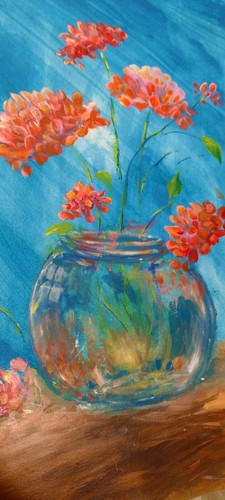 Acrylic Painting Original "Mother's Flowers" 14 x 20.25" Ciara Gauston OOAK Gift - Picture 2 of 3