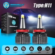 2x 6-sides H11 LED Headlight 6500K Low Beam Bulbs Conversion Kit 2400W 380000LM