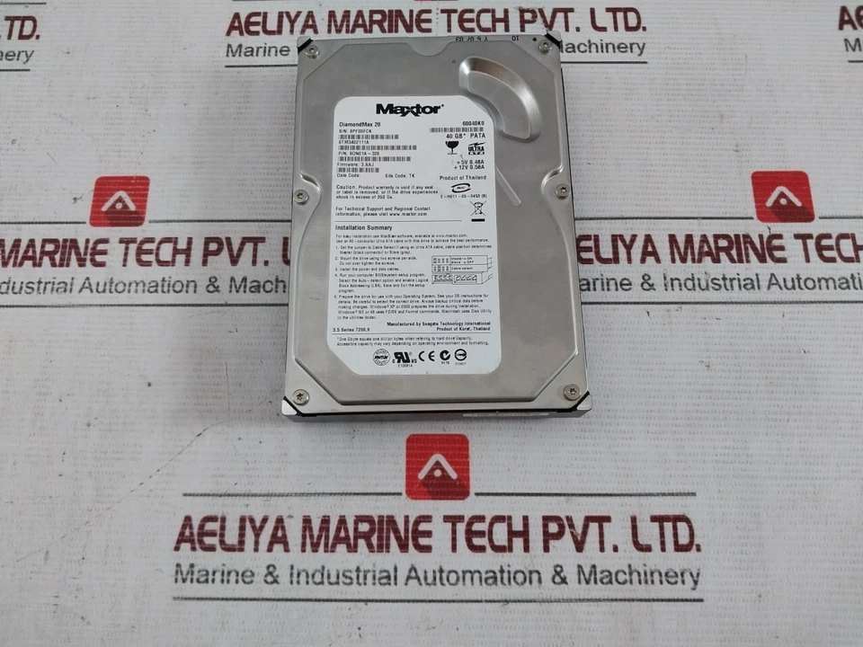 Maxtor STM3402111A Hard Drive 9DN01A-326 40GB 5V 0.46A 12V, 3.5 SERIES 7200.9 - Image 2 of 4