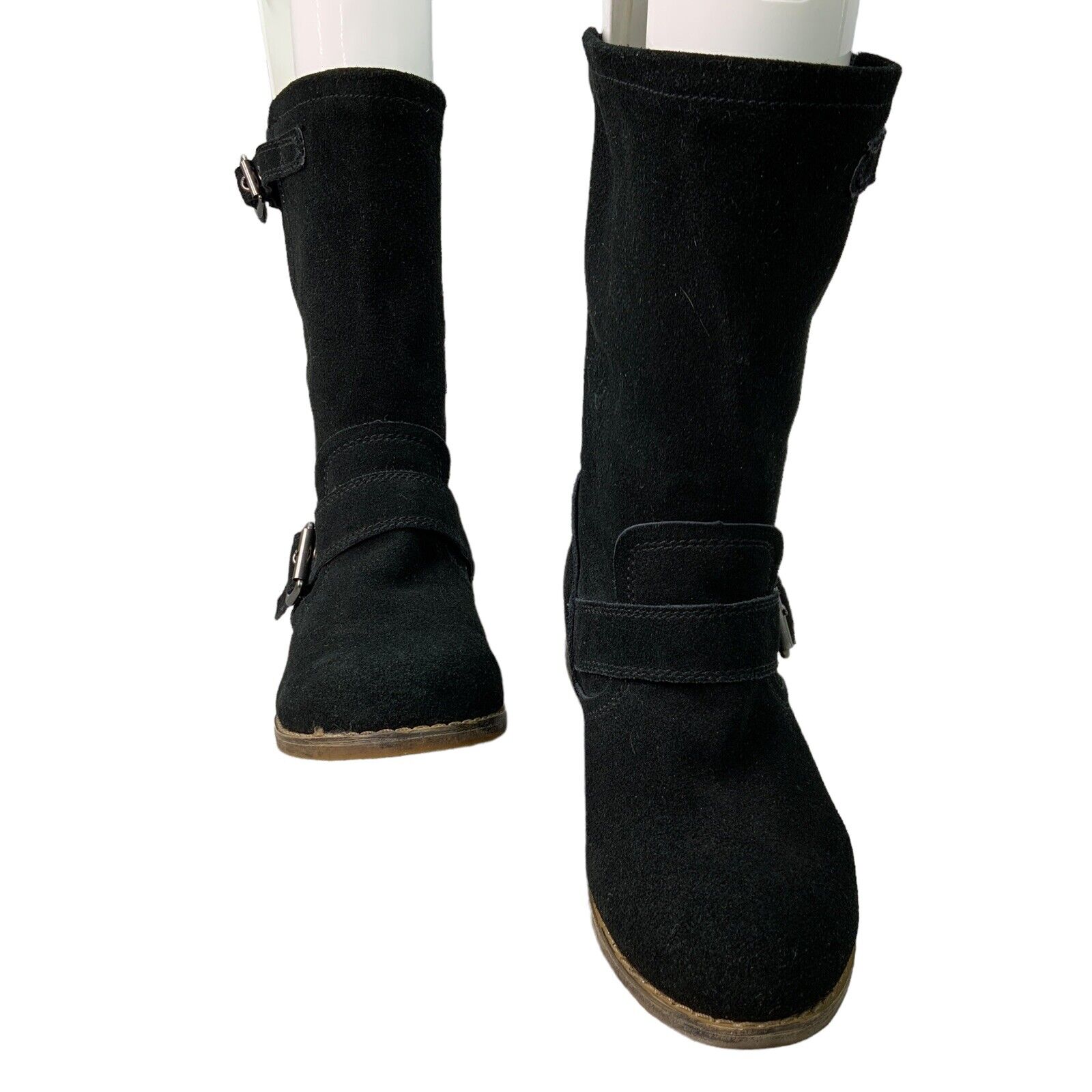 Rebels Bell Boots Women's Black Suede Mid Calf Si… - image 4