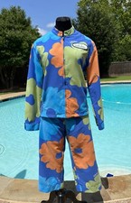 Surf Line Hawaii Original Jams Swimwear Jacket & Capri Pants Poppy Royal, Beach