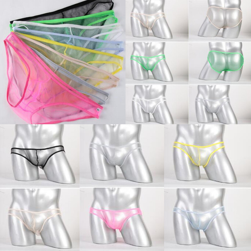 Mens Sissy Thongs Underwear Underpants Sexy Transparent Briefs Lingerie Panties