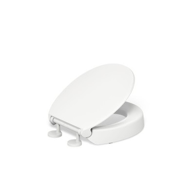KOHLER 25876-0 Hyten 3'' Height, Elevated Soft Close Round Toilet Round, White