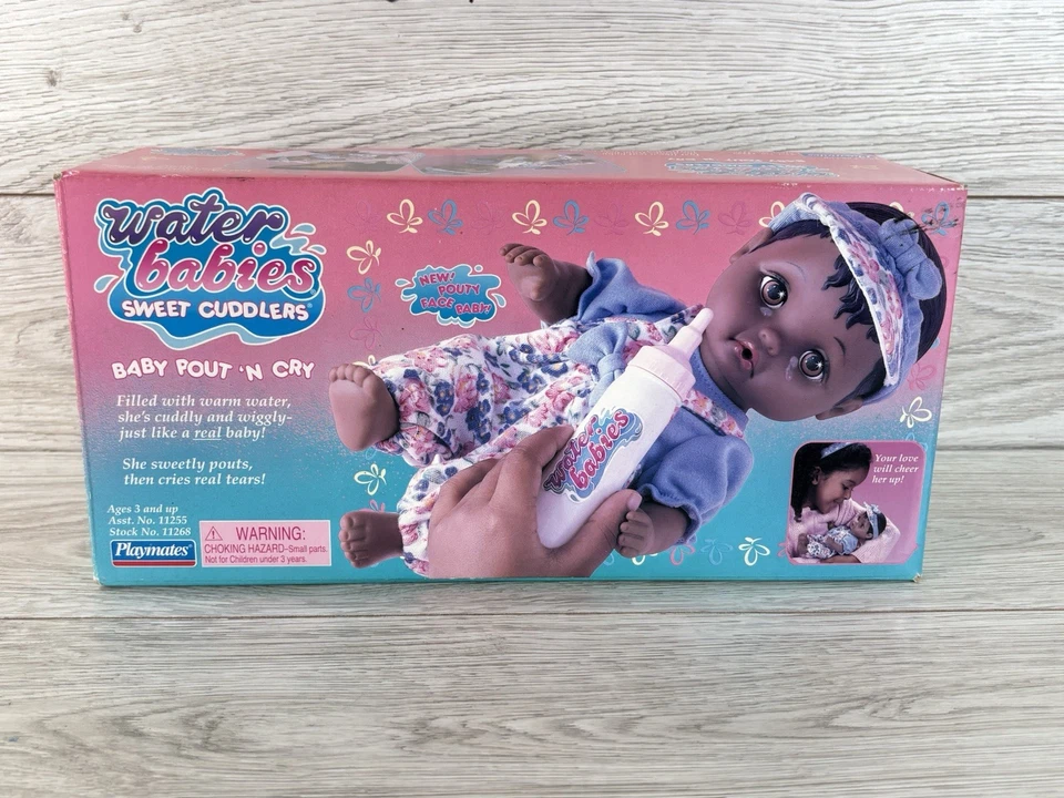 Water Babies Doll Sweet Cuddlers Baby Pout N Cry African American Black OPEN BOX - Image 2 of 4