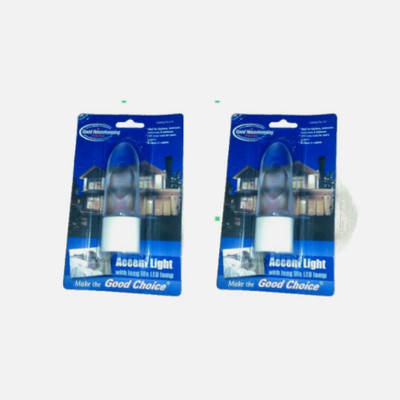 (2) Night Light Plug-in LED Security Hallway Bedroom Kitchen Accent Long Life