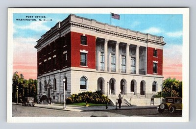 Washington NC-North Carolina, Post Office, Antique, Vintage Souvenir Postcard