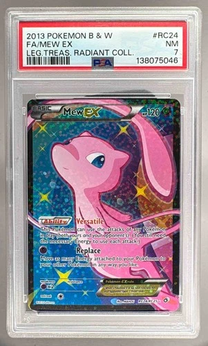 138075046 Mew EX 2013 Pokemon Black White Legendary Treasures Radiant RC24 PSA 7