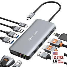 USB C Docking Station Dual HDMI Adapter Multi Display Docking Station 11 in 1