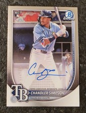 CHANDLER SIMPSON 2025 Bowman Chrome RC Rookie On card AUTO Rays 🔥